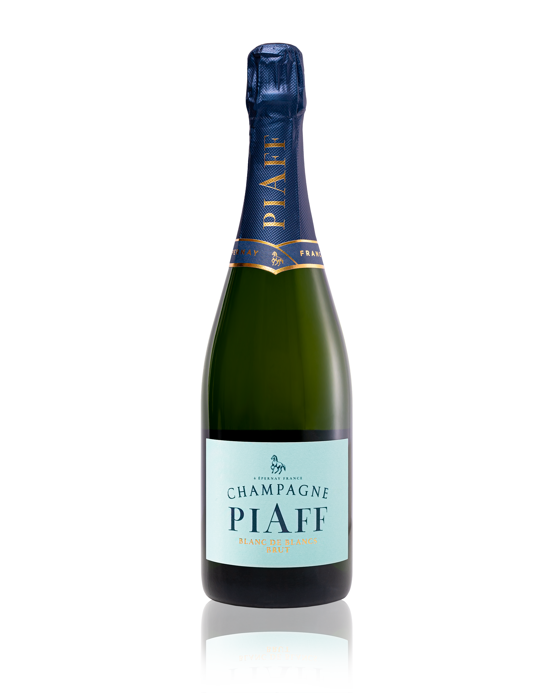 Champagne Blanc de Blancs front of bottle.