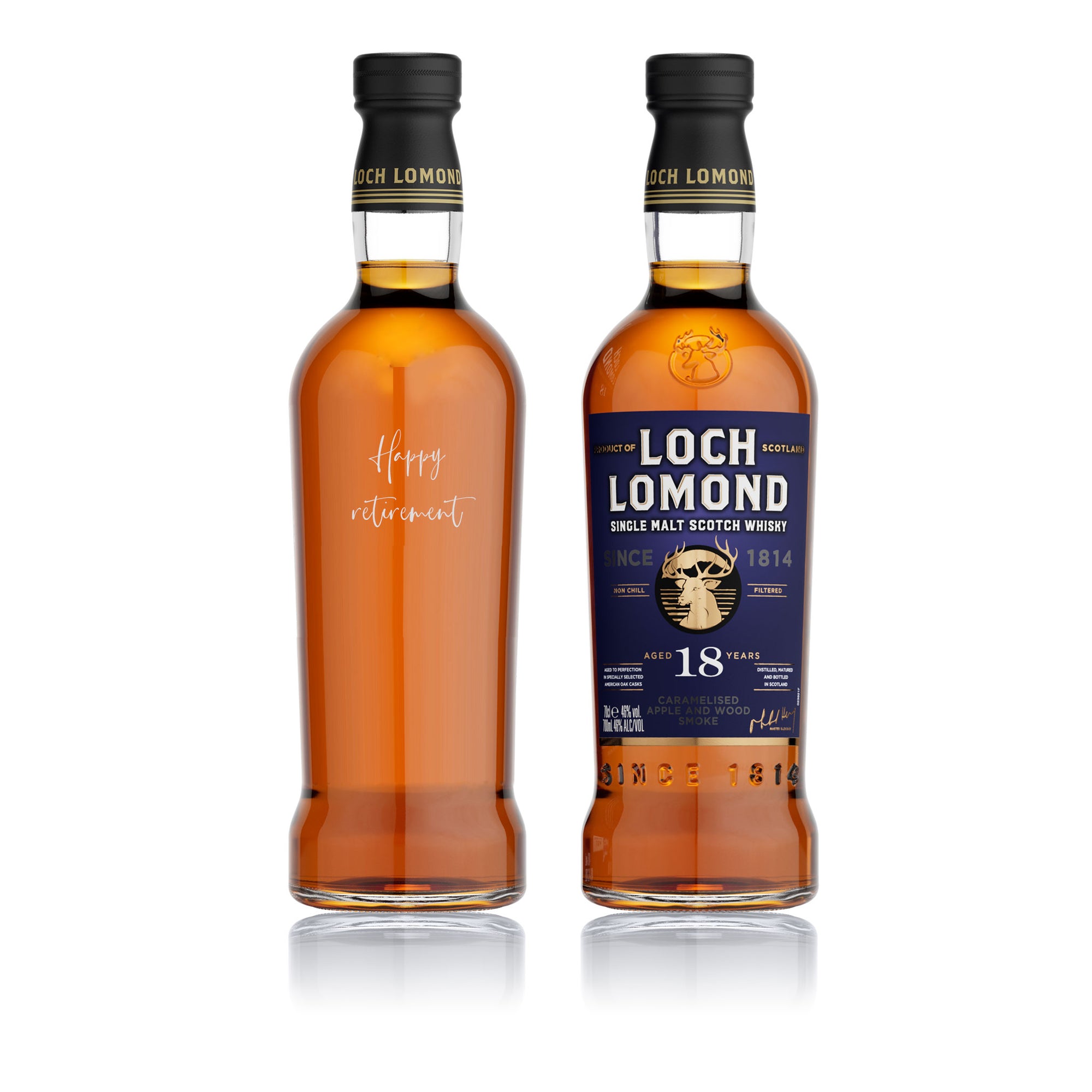 Loch Lomond 18 Year Old Single Malt with Engraved Personalised Whisky Bottle