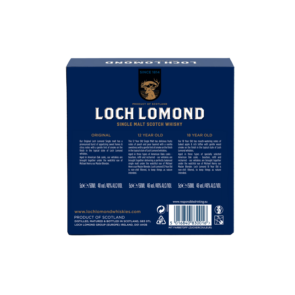 Loch Lomond Original, 12 &amp; 18 Year Old Whisky Tasting Gift Set (3x5cl)