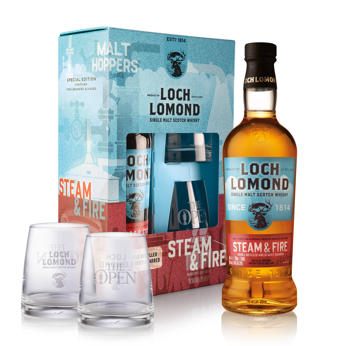 Steam &amp; Fire Whisky &amp; Glass Gift Set