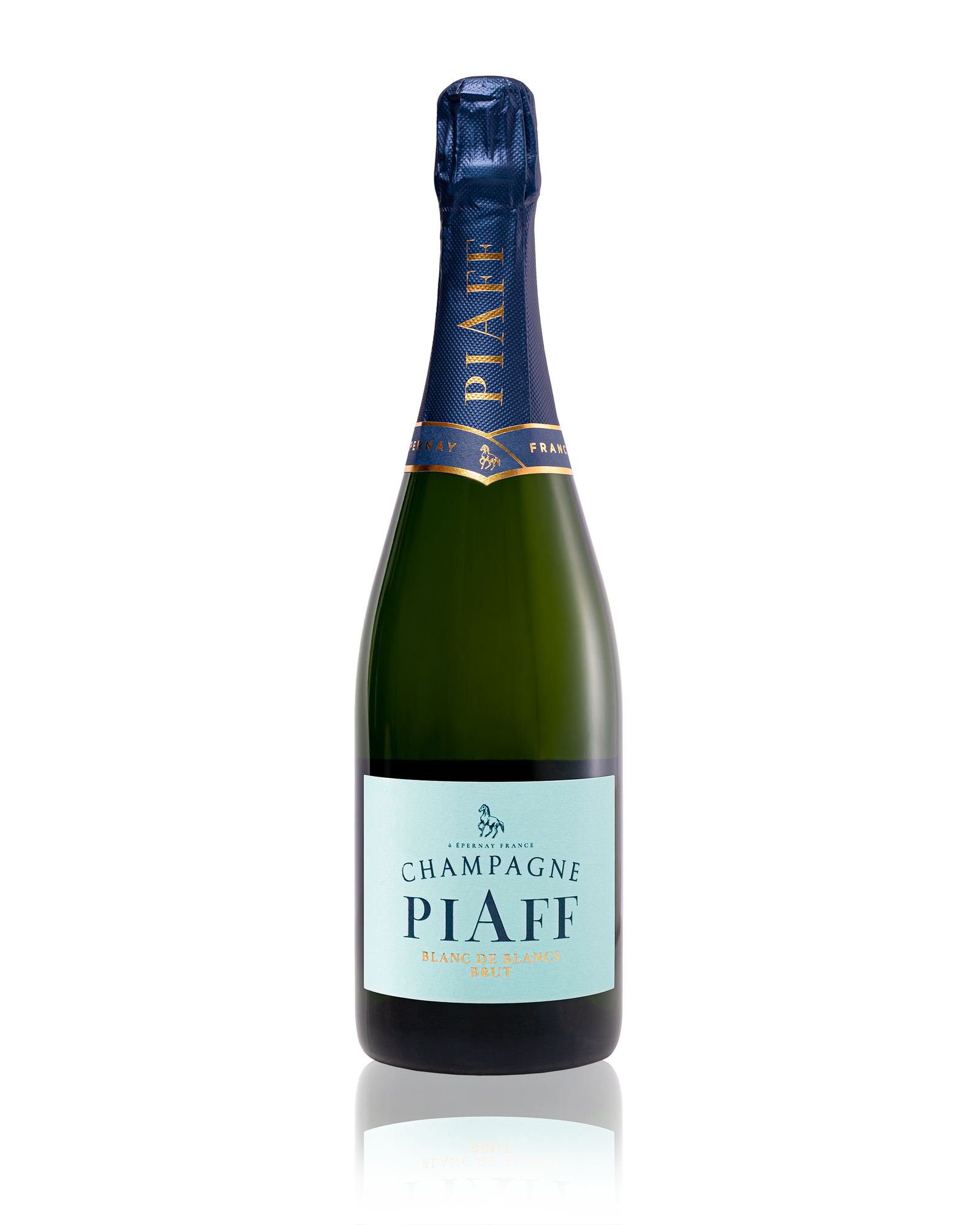 Champagne Blanc de Blancs front of bottle.