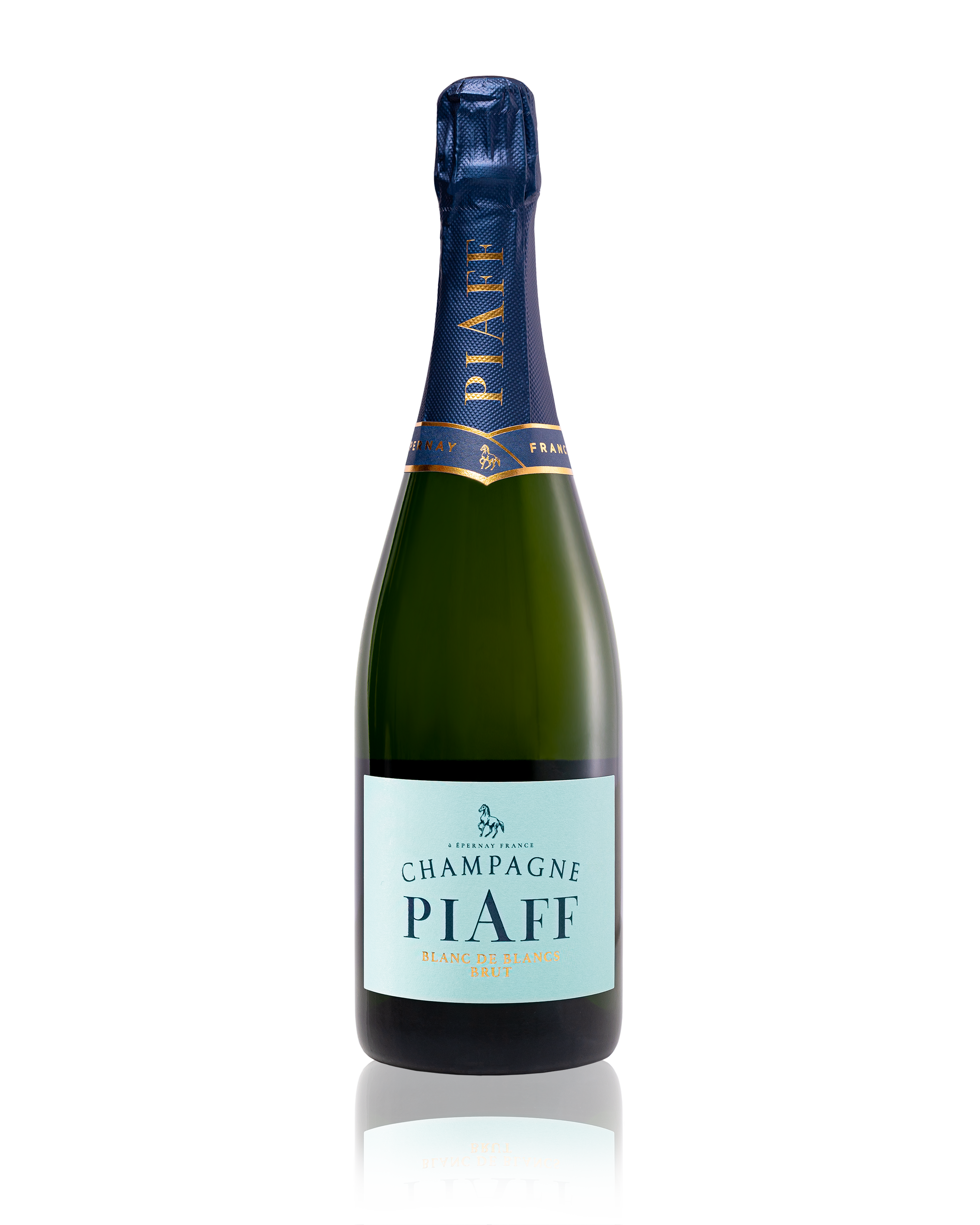 Champagne Blanc de Blancs front of bottle.