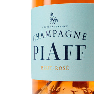 champagne rose brut neck of bottle.
