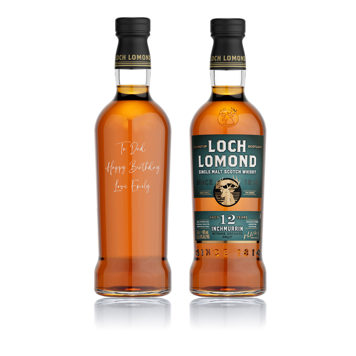 Loch Lomond Inchmurrin 12 Year Old Single Malt Whisky with Engraved Personal Message